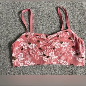 Duluth Trading Co Pink Floral Sports Bra